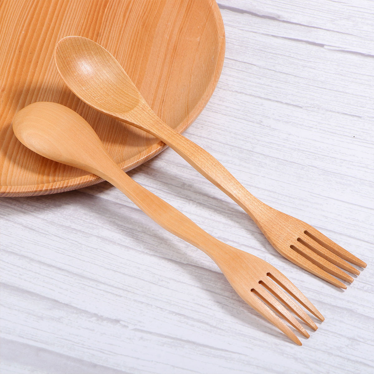 Camp Spork Set - 2Pcs Kids Spork Set Bamboo Spoon