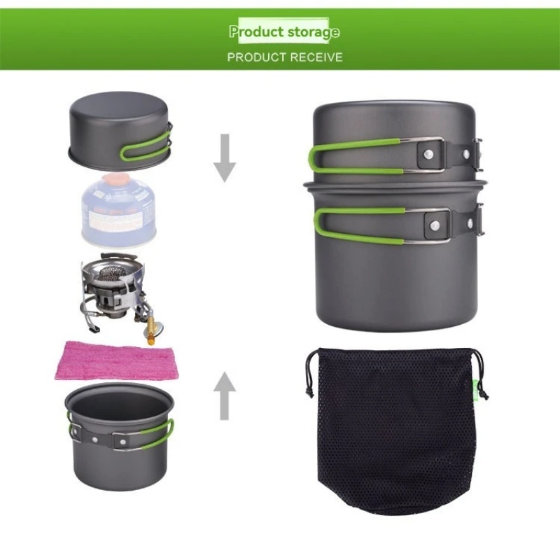 Camping Outdoor Cooking Set - BRS-T15A Camping Cookware Mess Kit Ultralight