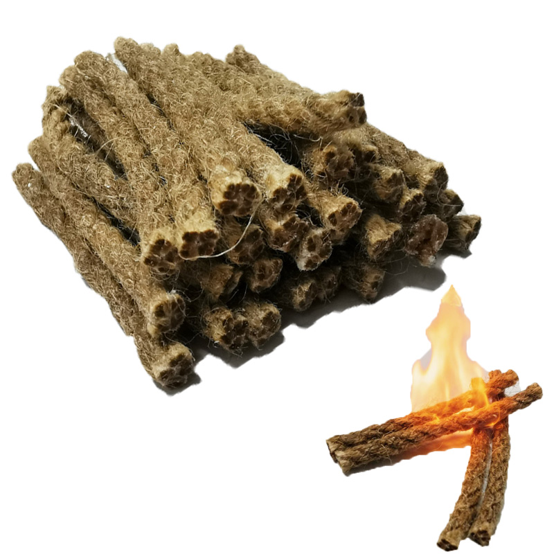 Camping Cooking Fire Stove - Outdoor Mini Wax Hemp Rope Portable
