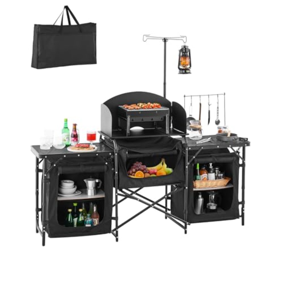 Camping Cooking Cupboard - Camping Kitchen Table, Outdoor Camp Cooking