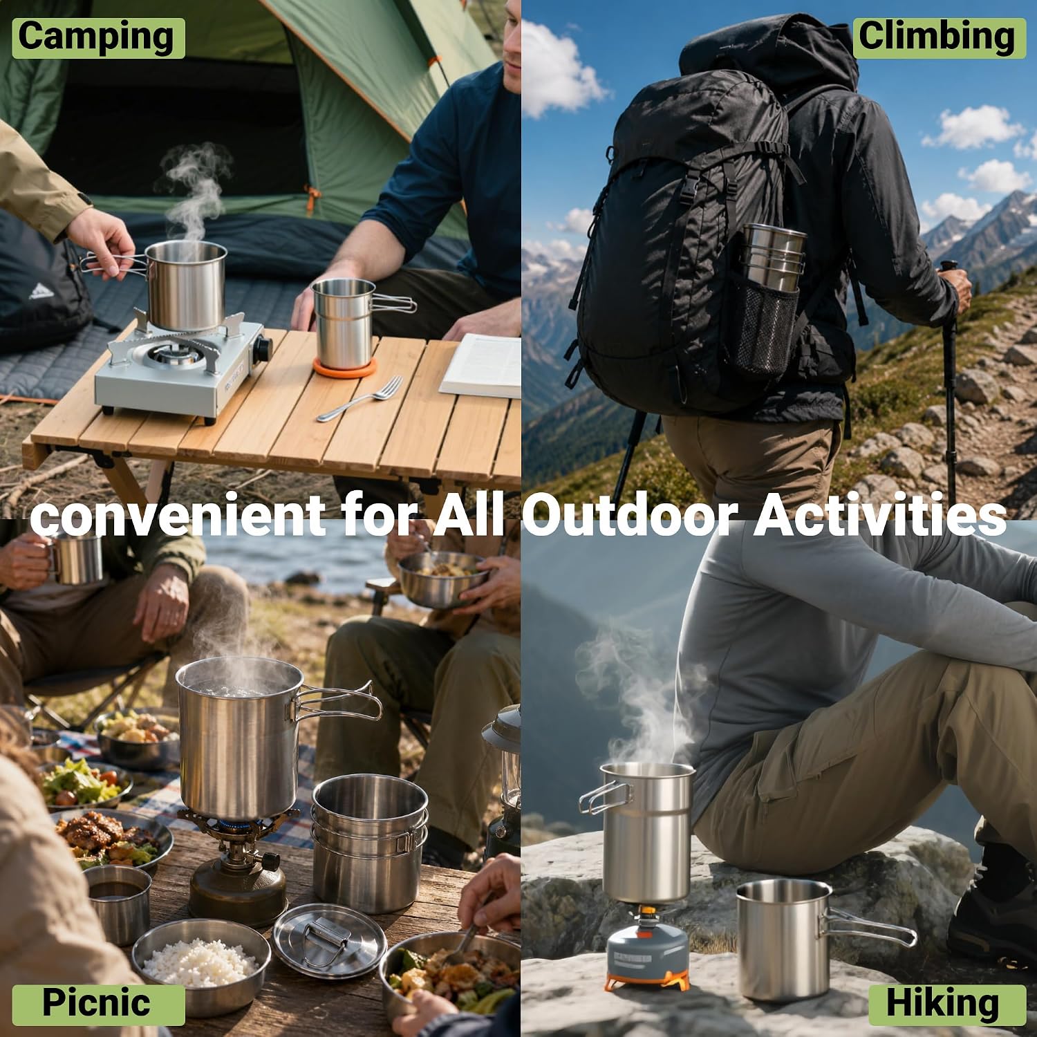 Foldable Camping Cups Mugs Cam - Camping Outdoor Cooking Set recension och pris