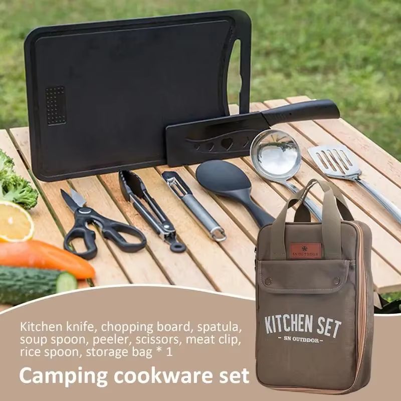 8pcs Camping Kitchen Cookware  - Camping Cooking All In One recension och pris