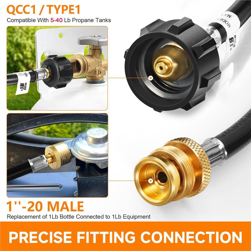 QCC Propane Tanks Adapter Hose - Camping Cooking Easy recension och pris