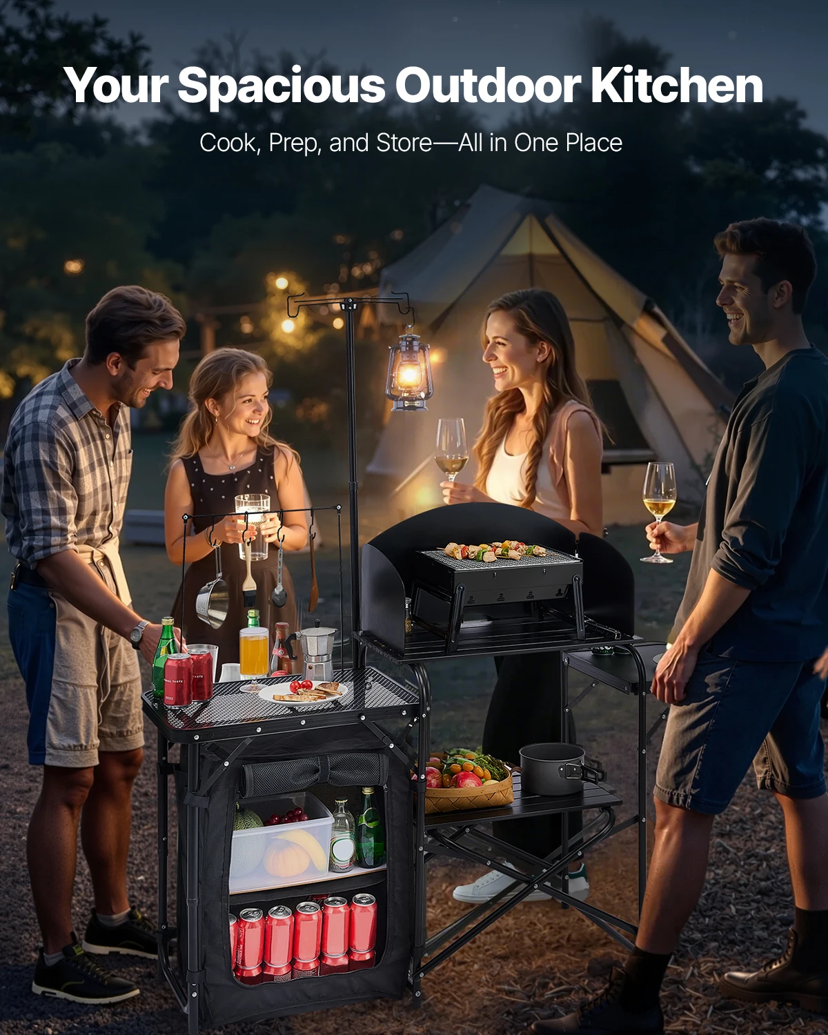 Folding Camping Table Outdoor  - Camping Cooking Cupboard recension och pris