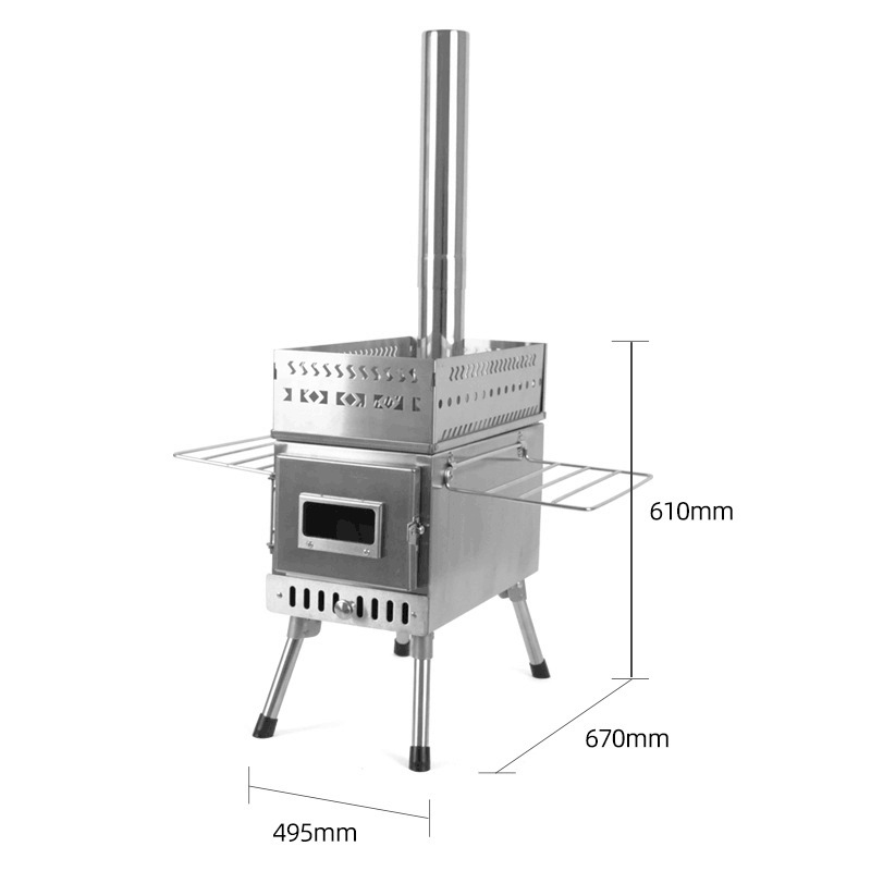 Stainless Steel Folding Wood B - Camping Cooking Fire Stove recension och pris