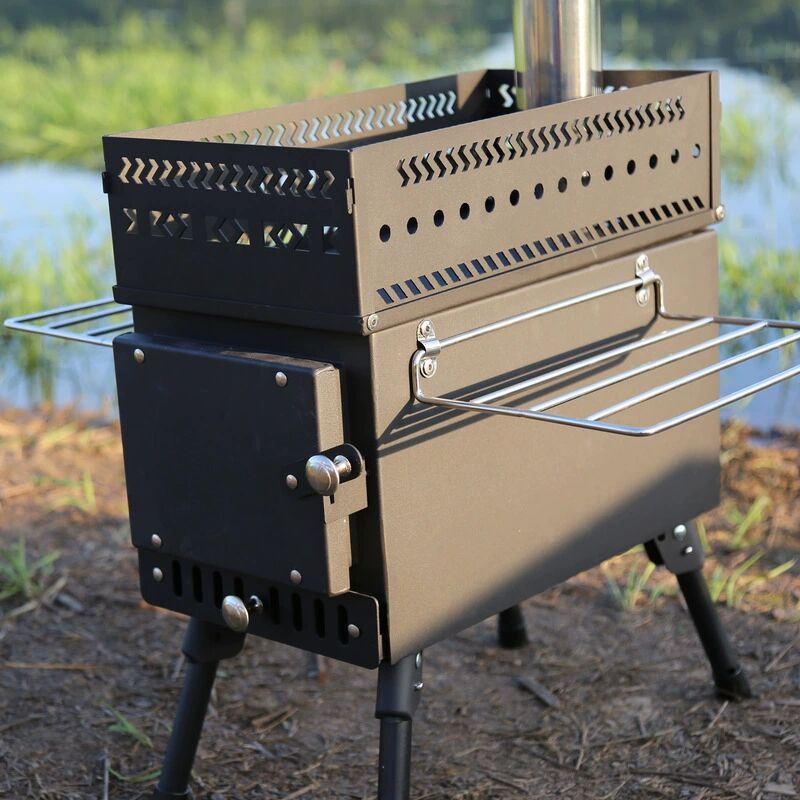 Stainless Steel Folding Wood B - Camping Cooking Fire Stove recension och pris