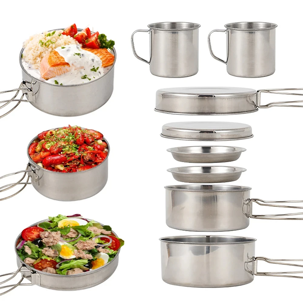 8pcs/Set Camping Cookware Mess - Camping Cooking Pots And Pans recension och pris