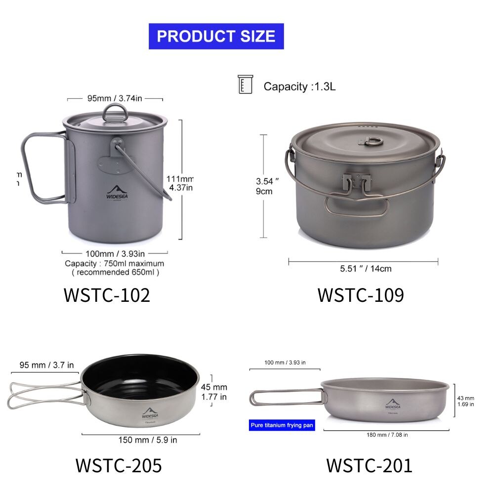 Widesea Camping Tableware Tita - Camping Cooking Pots And Pans recension och pris