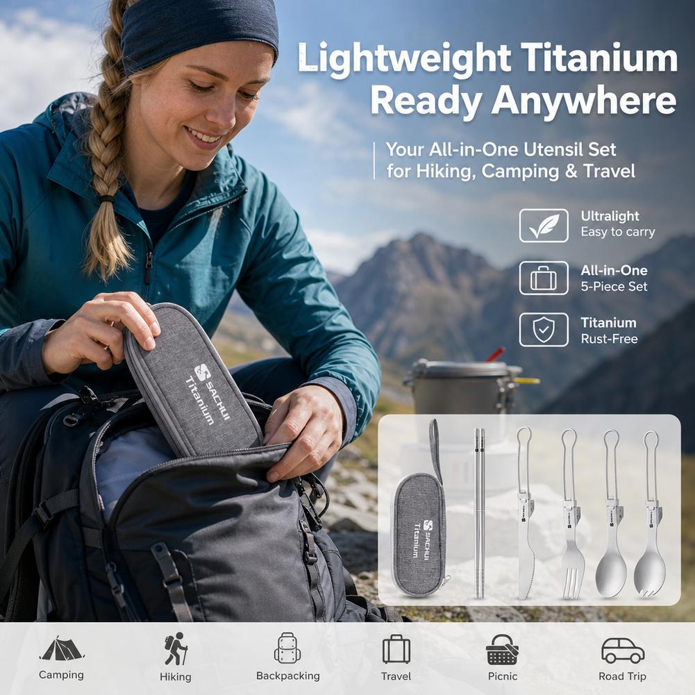 Titanium Camping Spork Cutlery - Camp Spork Set recension och pris
