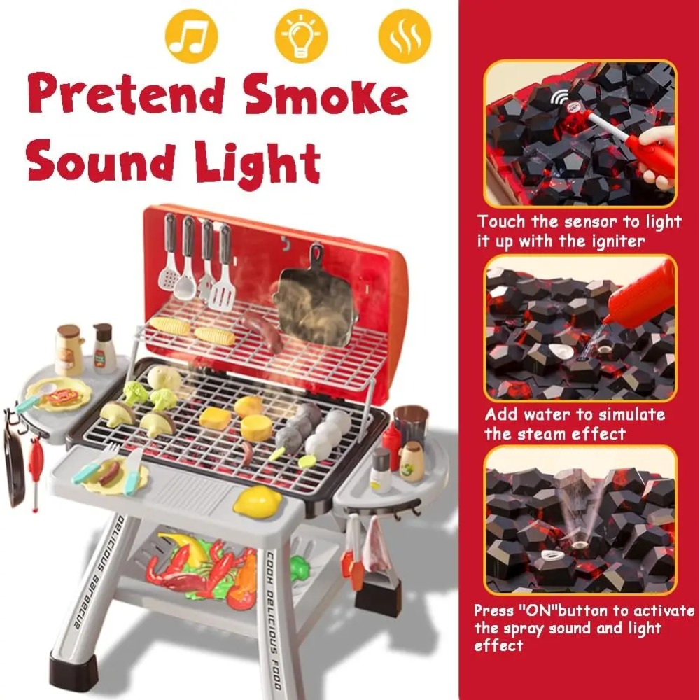 Barbecue Grill Toy Set Kids BB - Camping Cooking Kids recension och pris