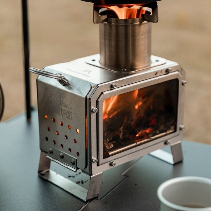 Stainless Steel Heating Stove  - Camping Cooking In Forest recension och pris