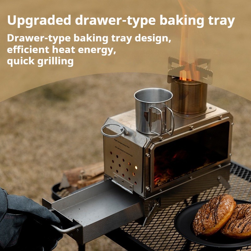 Stainless Steel Heating Stove  - Camping Cooking In Forest recension och pris
