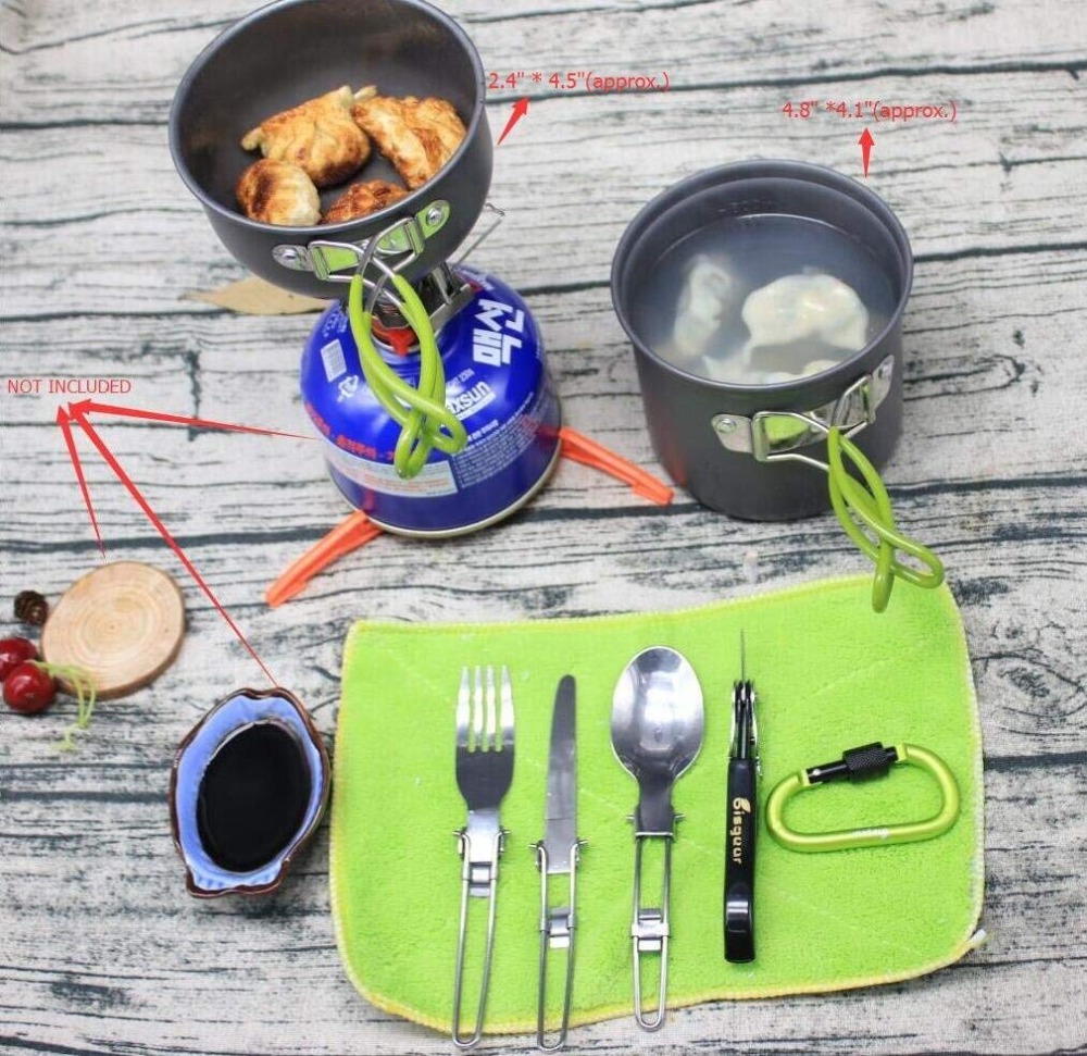 12-17Pcs Camping Cookware Stov - Camp Spork Set recension och pris