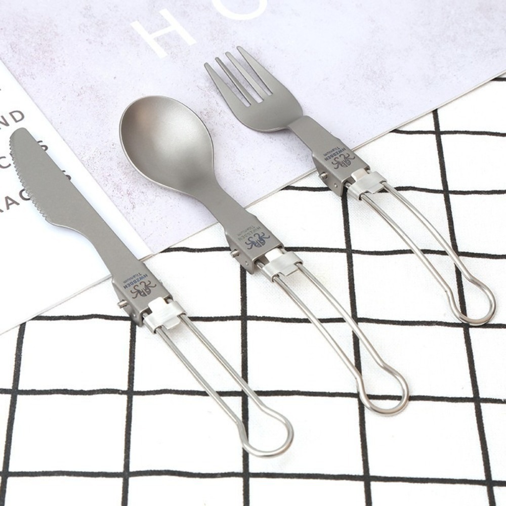 Half Polished Titanium Folding - Camp Spork Set recension och pris