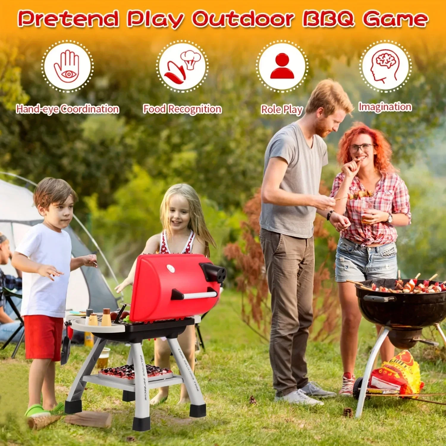 Barbecue Grill Toy Set Kids BB - Camping Cooking Kids recension och pris