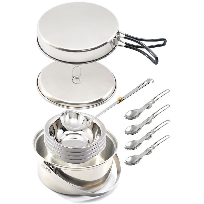 4P Stainless Steel Camping Coo - Camp Spork Set recension och pris