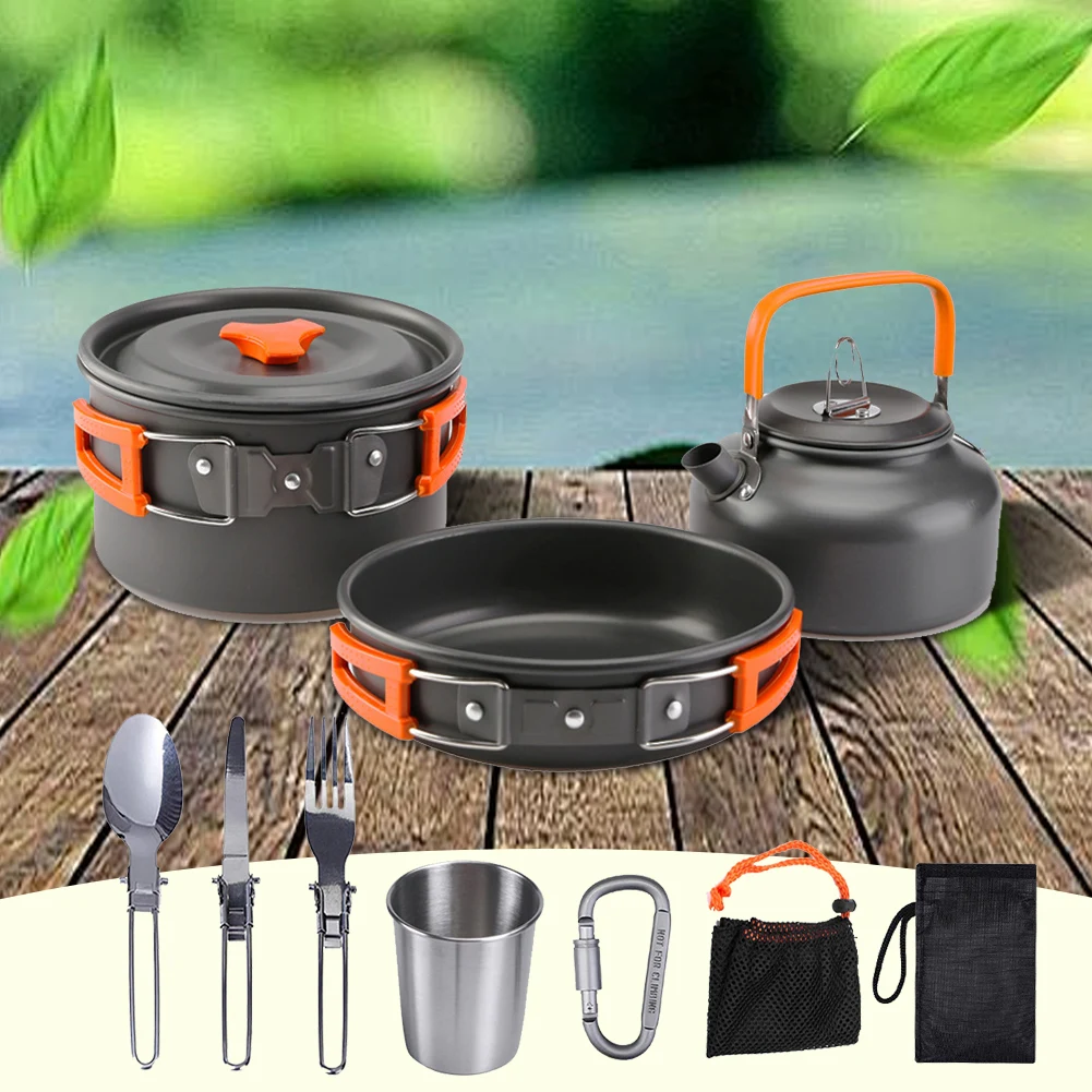 Camping Cookware Kit Kettle Po - Camping Outdoor Cooking Set recension och pris