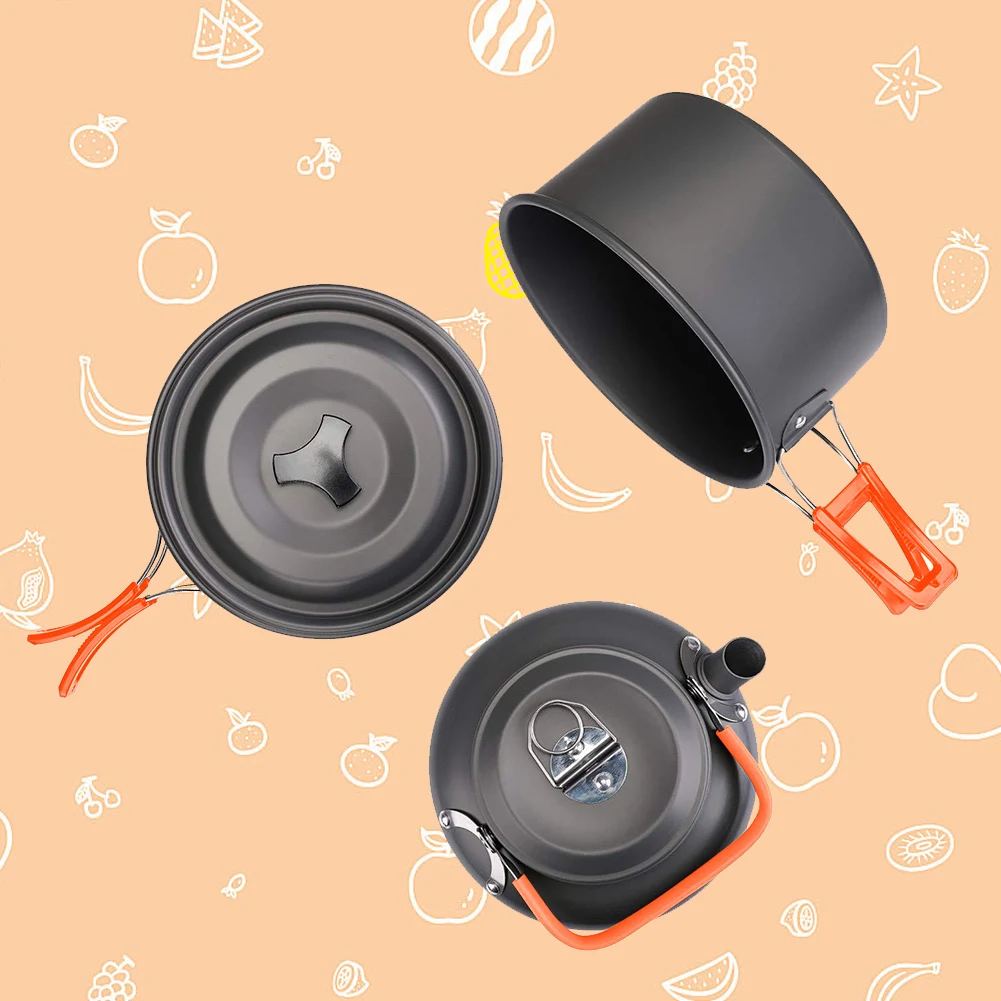 Camping Cookware Kit Kettle Po - Camping Outdoor Cooking Set recension och pris