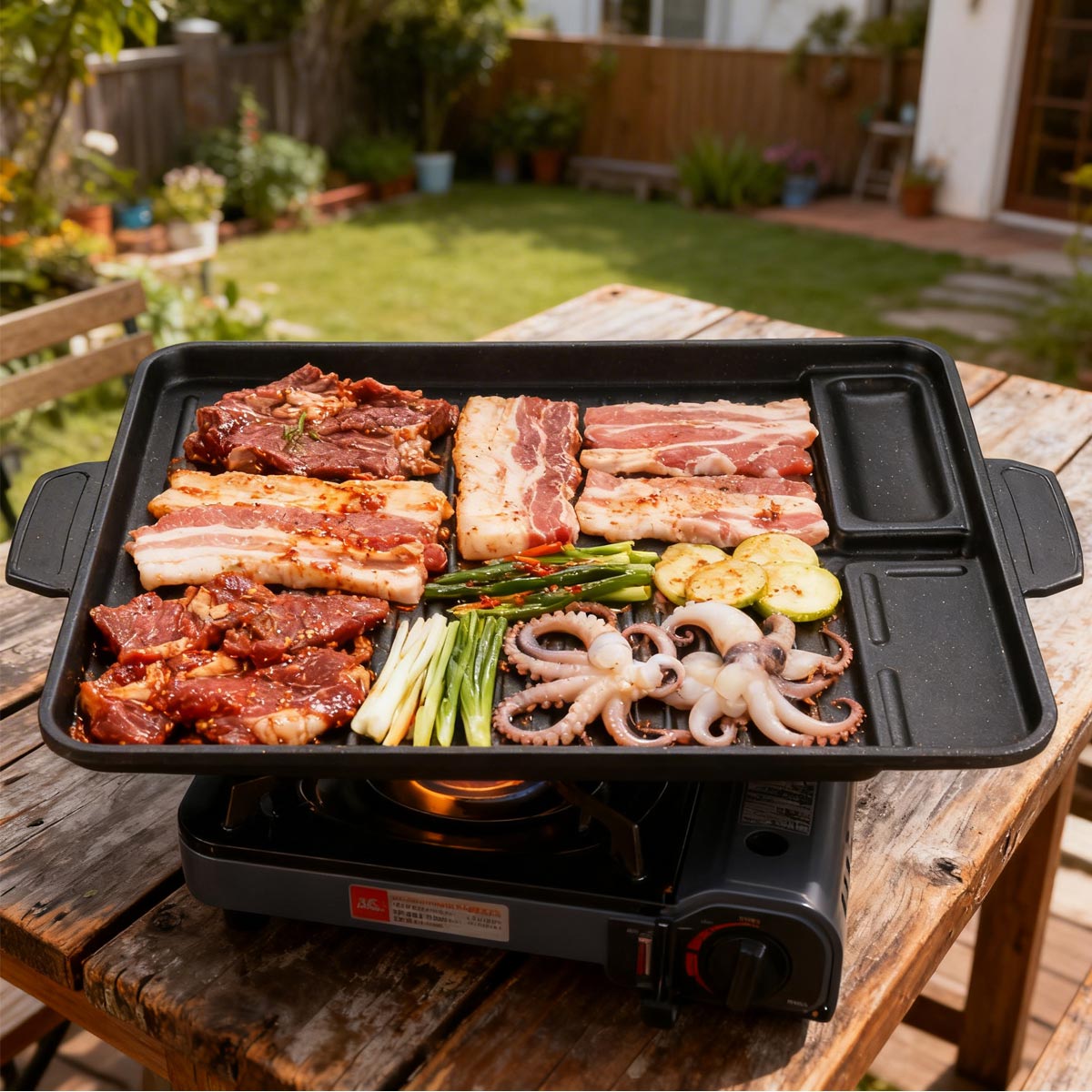 Korean Grill Meat Plate Alumin - Camping Cooking Cupboard recension och pris