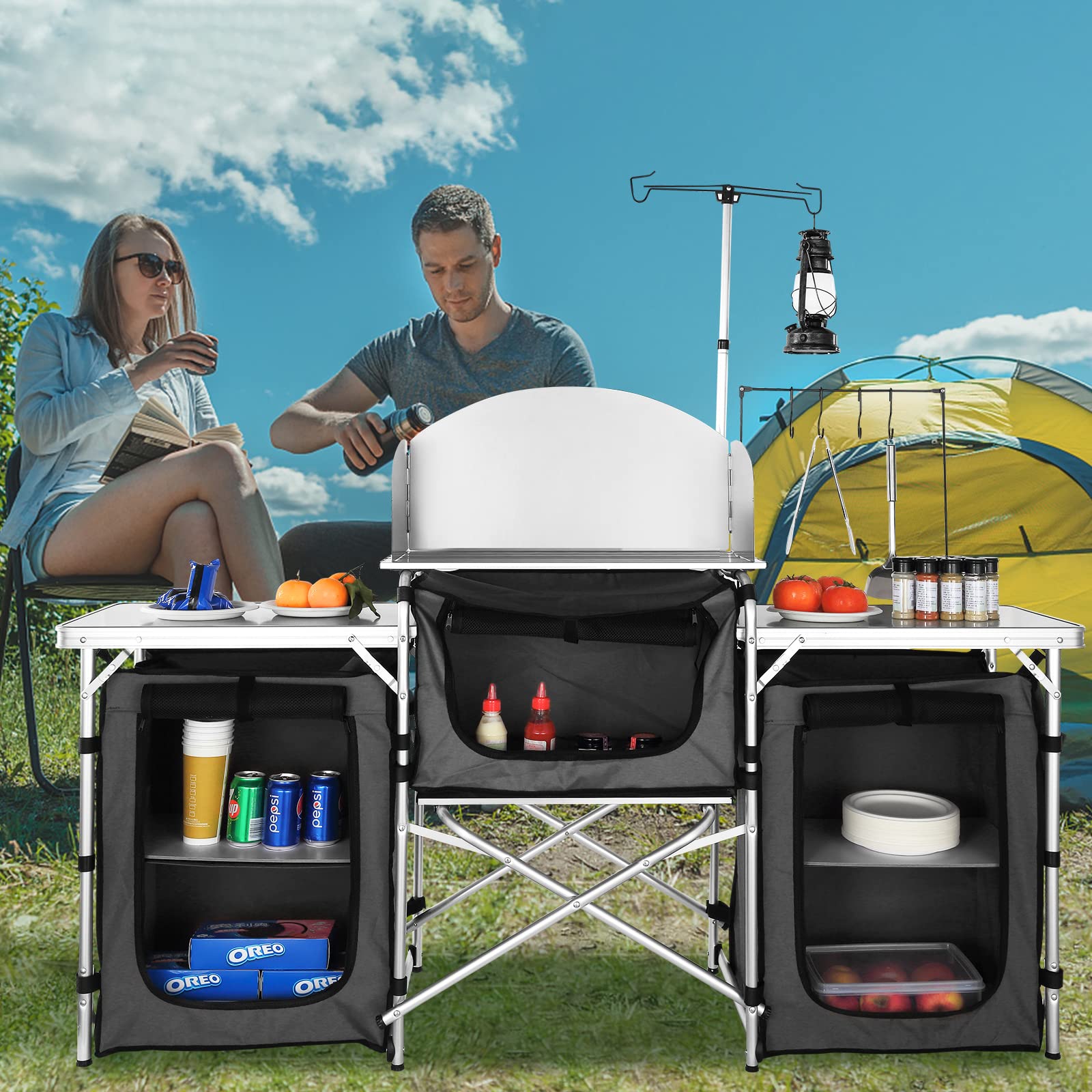 Folding Outdoor Cooking Table  - Camping Cooking Cupboard recension och pris