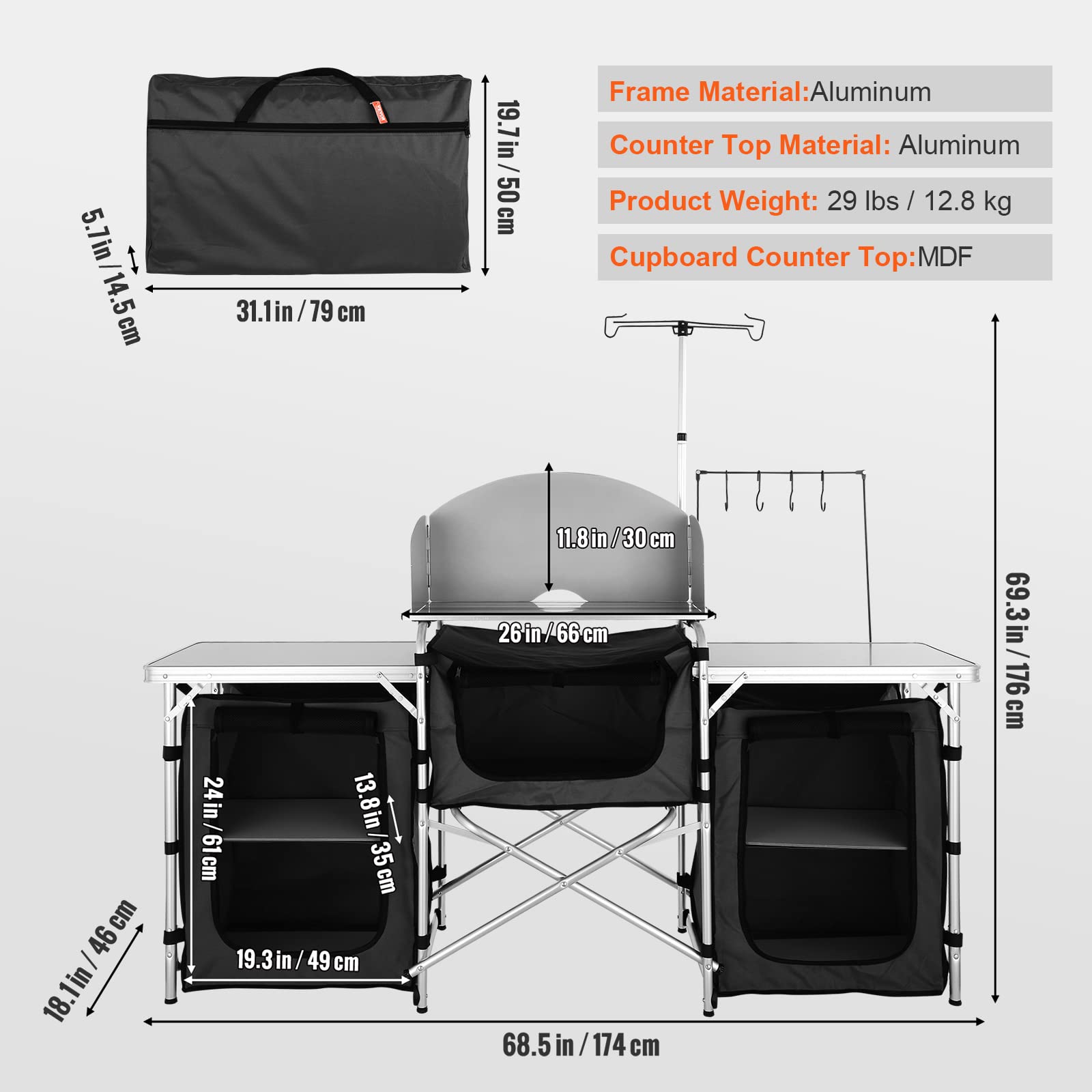 Folding Outdoor Cooking Table  - Camping Cooking Cupboard recension och pris