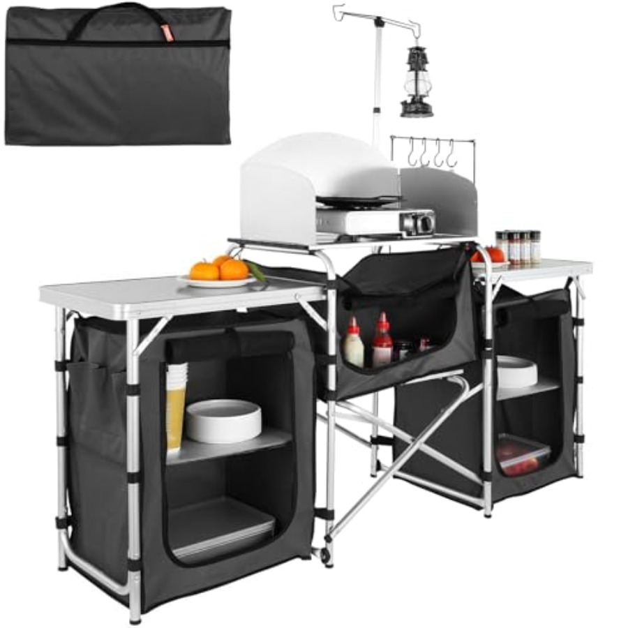 Camping Kitchen Table, Folding - Camping Cooking Cupboard recension och pris