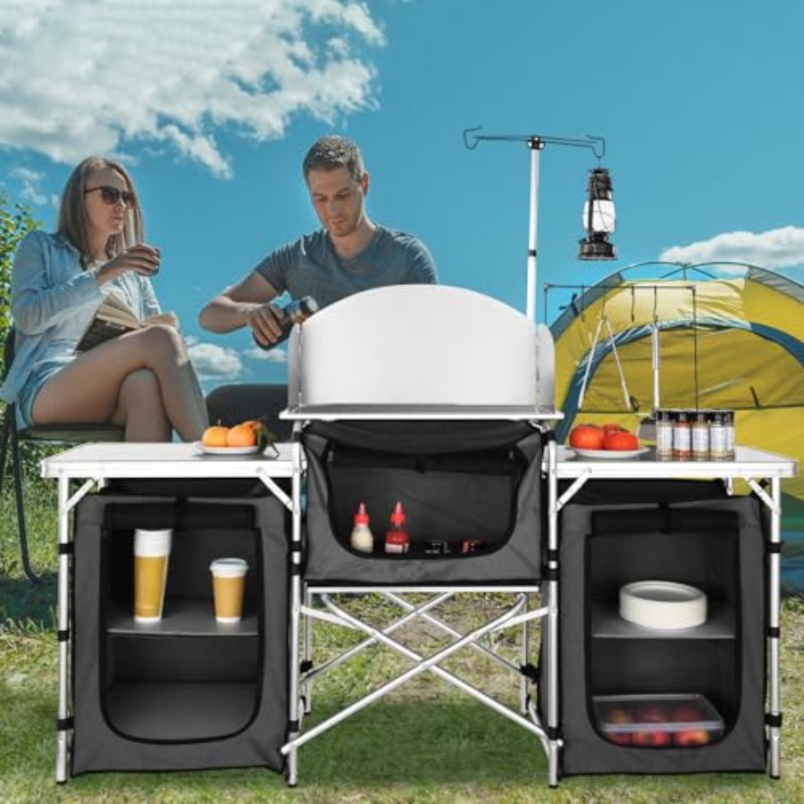 Camping Kitchen Table, Folding - Camping Cooking Cupboard recension och pris