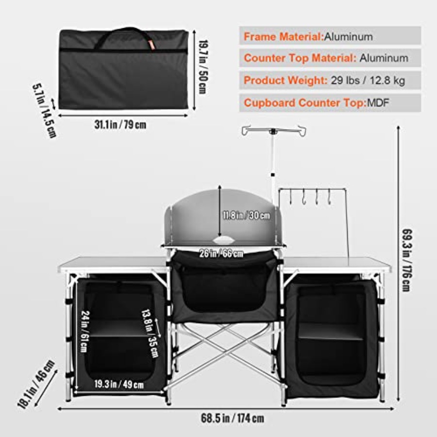 Camping Kitchen Table, Folding - Camping Cooking Cupboard recension och pris
