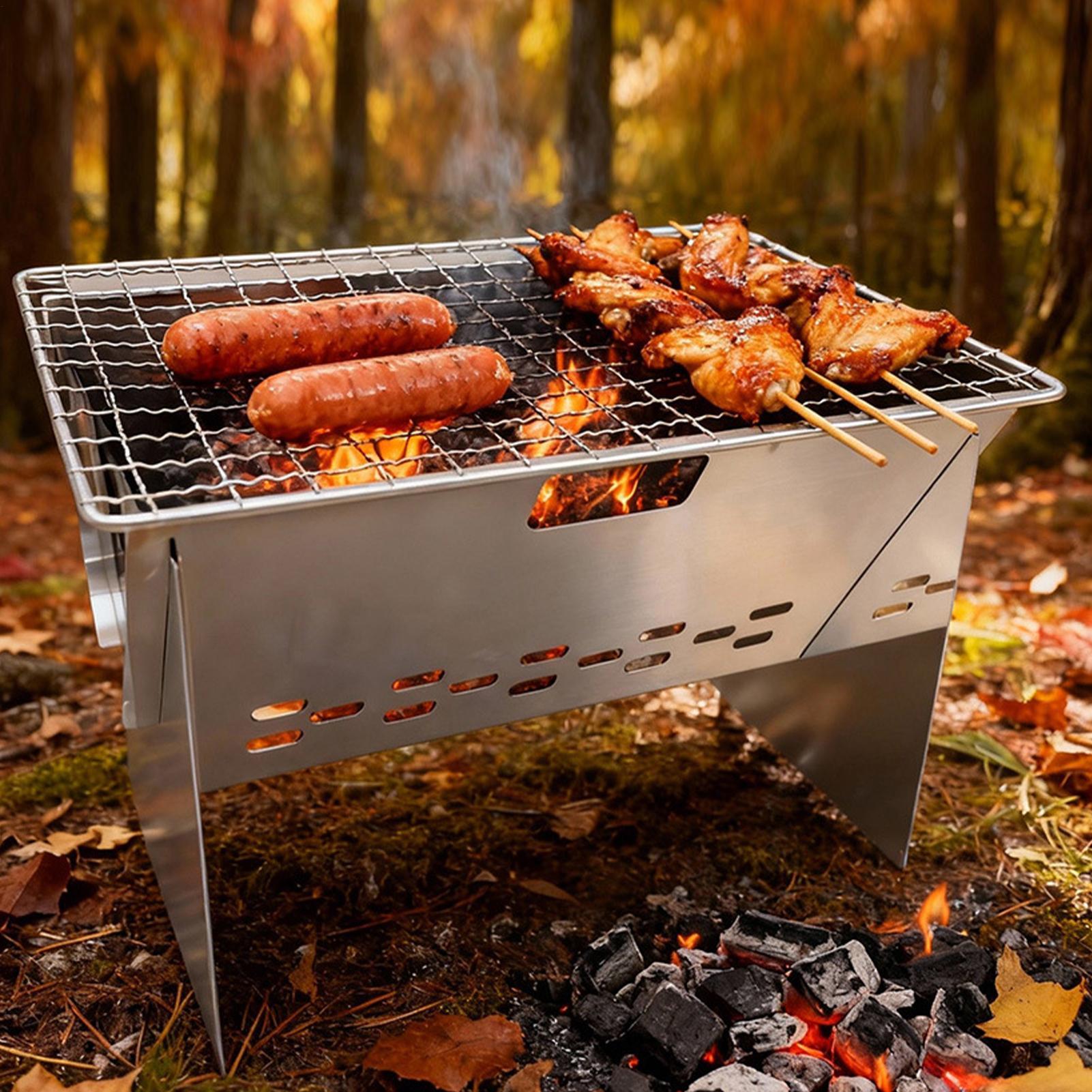 Foldable Portable Charcoal Gri - Camping Cooking Fire Stove recension och pris