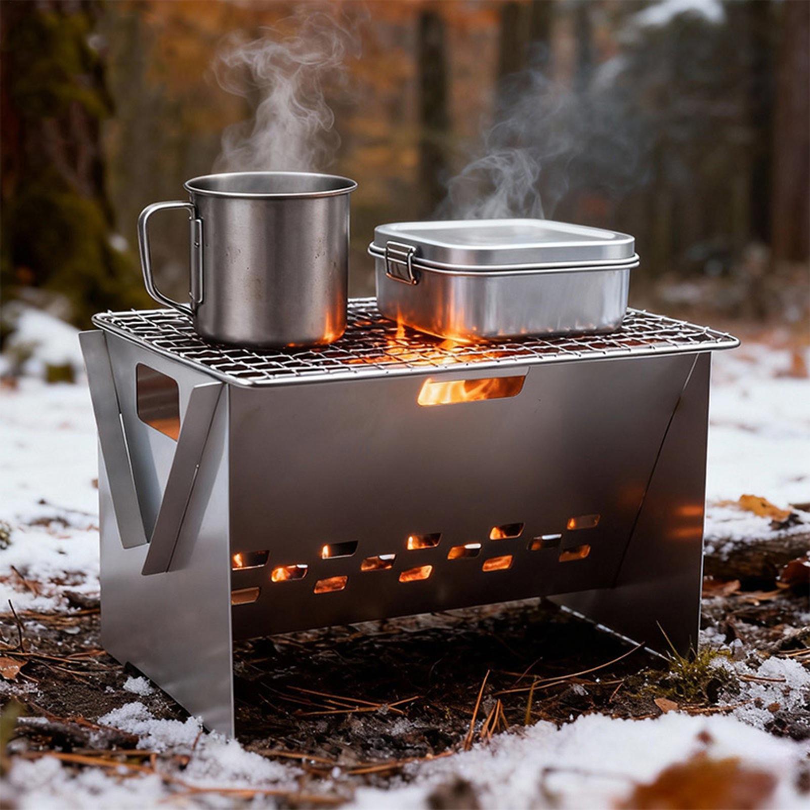 Foldable Portable Charcoal Gri - Camping Cooking Fire Stove recension och pris